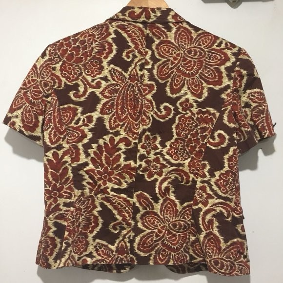 VINTAGE CONRAD C MULTICOLOR PRINTED BLAZER SIZE 8 - Picture 3 of 4